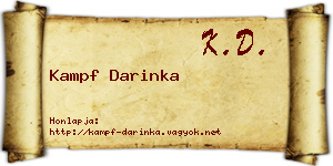 Kampf Darinka névjegykártya